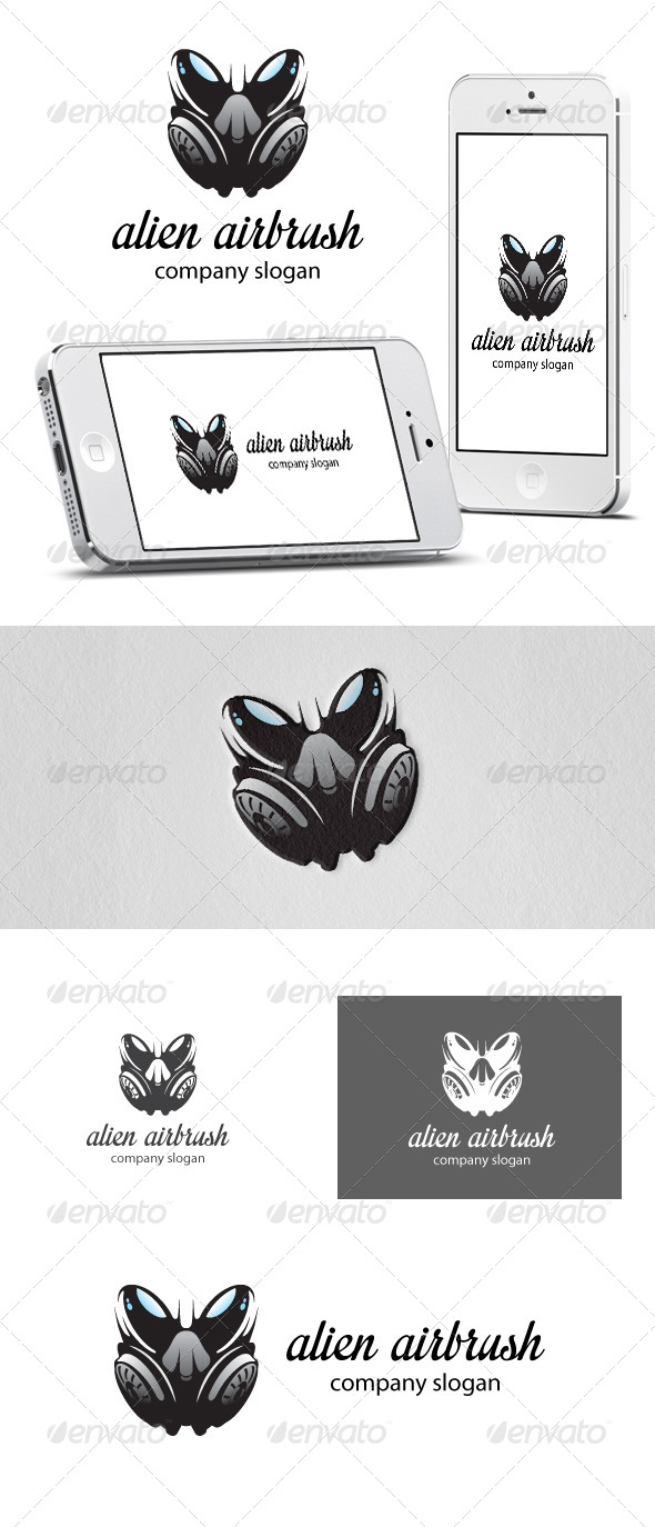 Alien Airbrush Logo - Objects Logo Templates