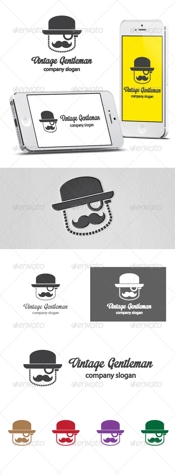 Vintage Gentleman Logo - Humans Logo Templates