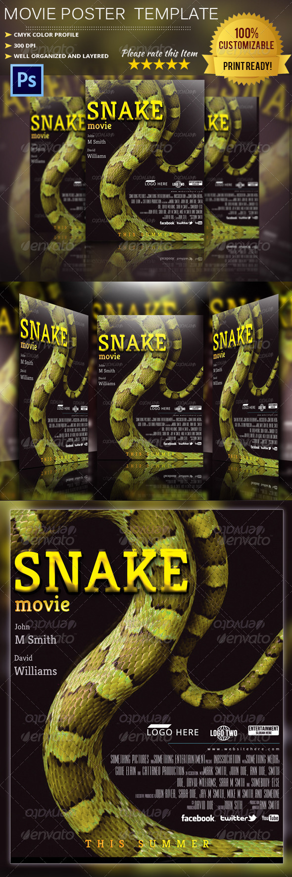 Movie Poster Template Vol.7 - Miscellaneous Print Templates
