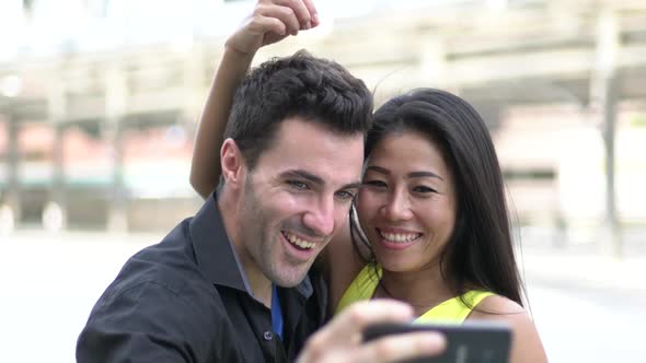 Young Couple Taking Selfie