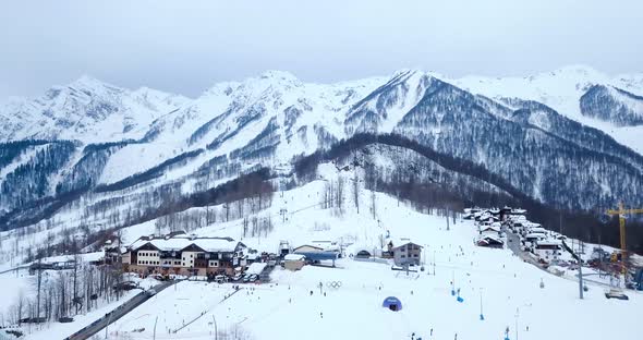 23 February 2022 Olympic Village Adler Rosa Khutor Sochi Ski and Snowboarding Resort In Russian