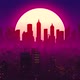 Lo-Fi Synthwave City Skyline VJ Loop - VideoHive Item for Sale