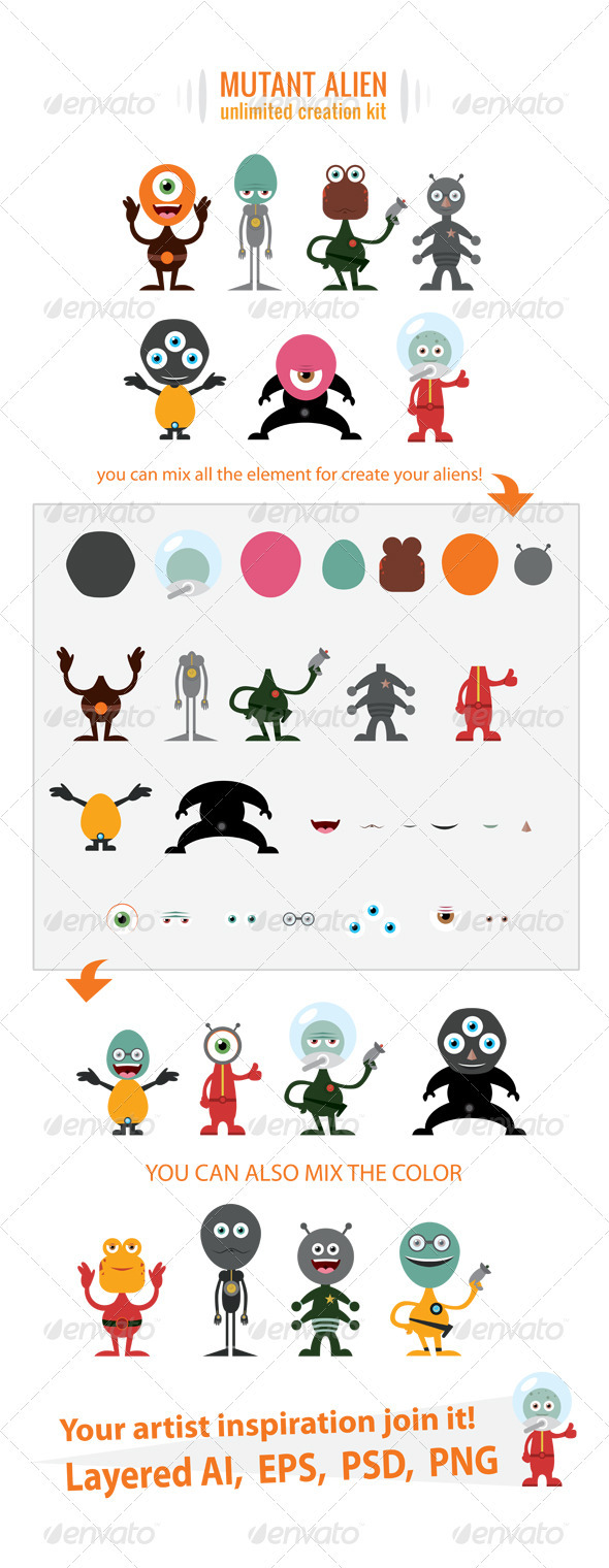 Alien Creation Kit - Monsters Characters