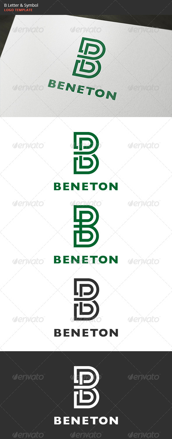 B Letter & Symbol Logo - Letters Logo Templates
