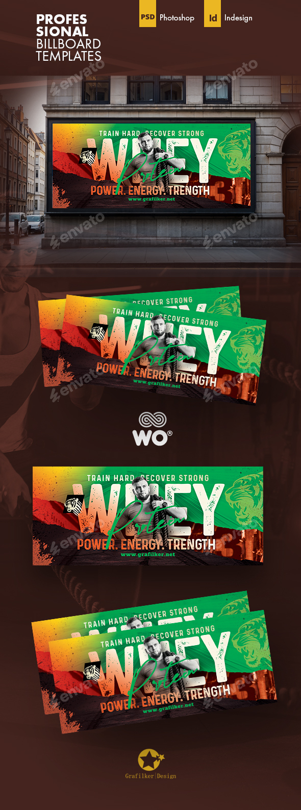 Whey Protein Powder Billboard Templates