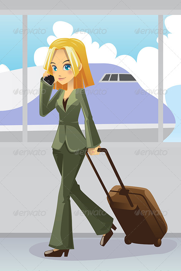 Businesswoman at Airport - Travel Conceptual