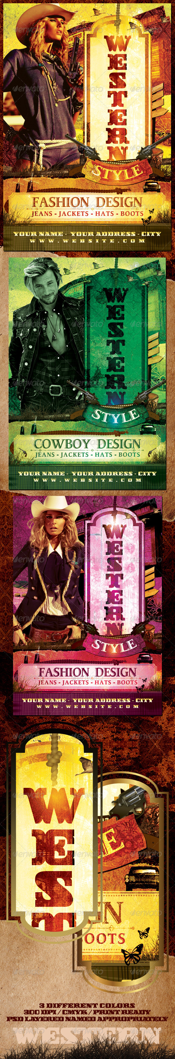 Western Style Flyer Template - Clubs & Parties Events