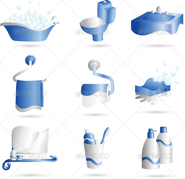 Bathroom Icons - Objects Vectors