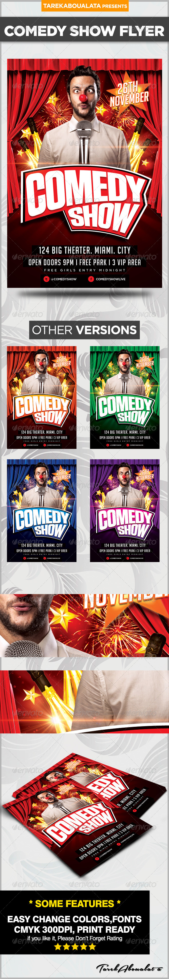 Comedy Show Flyer Template - Events Flyers