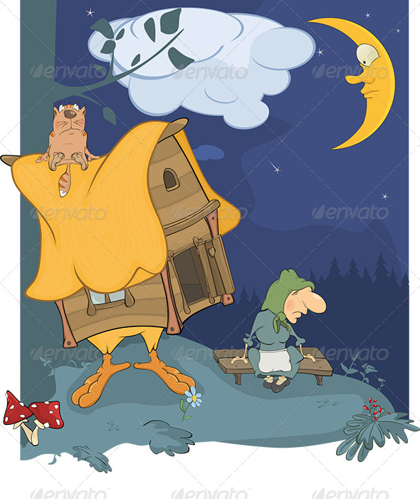 Old Wood Witch Cartoon - Halloween Seasons/Holidays