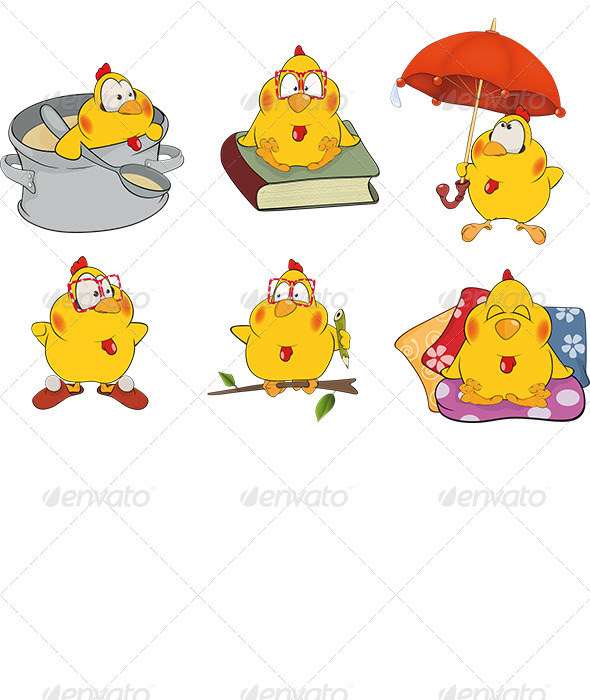 Chicken Clip Art Cartoon - Animals Characters