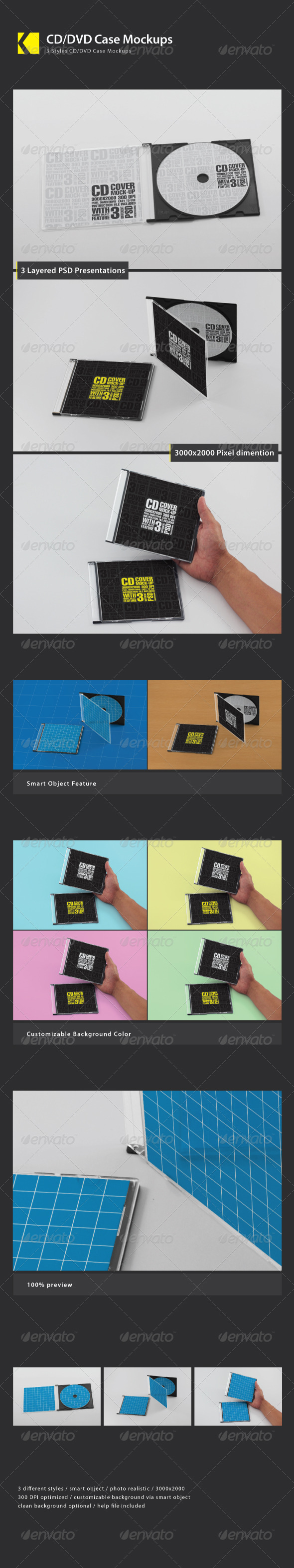 CD/DVD Case Mockup - Discs Packaging