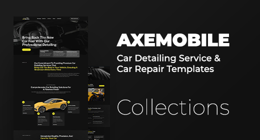Axemobile Car Detailing Service &  Car Repair Templates Collections