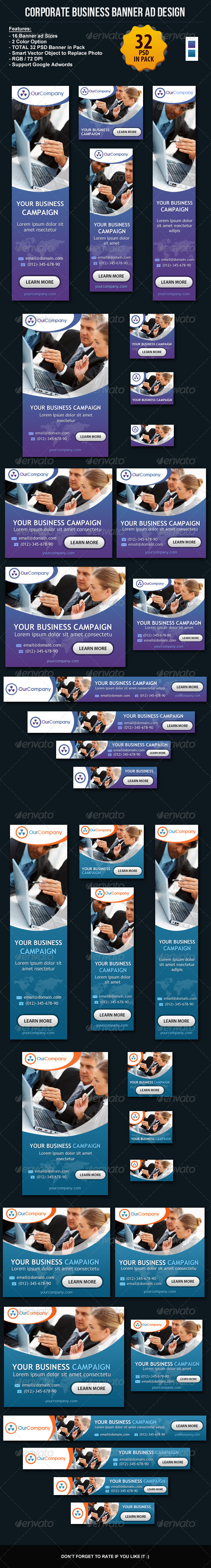 Corporate Business Banner ad Design Set - Banners & Ads Web Elements
