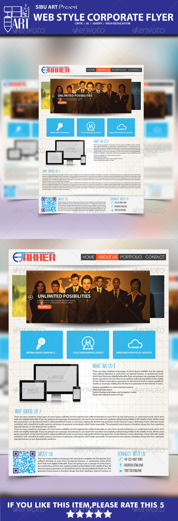Web Style Flyer Template - Flyers Print Templates