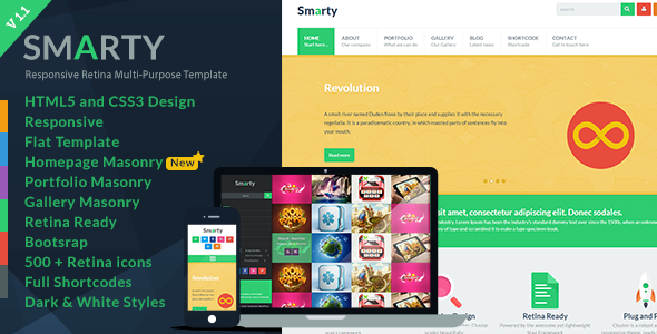 Smarty - Responsive HTML5 Template - Creative Site Templates