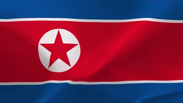 North Korea Waving Flag Animation 4K Moving Wallpaper Background alt
