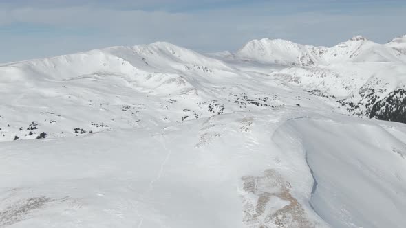 Aerial views of mountain peaks from Loveland Pass, Colorado alt