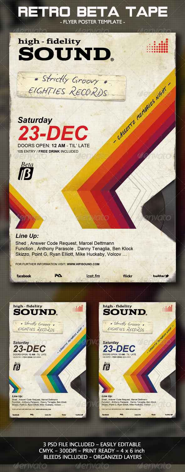 Retro Beta Tape Flyer/Poster - Events Flyers