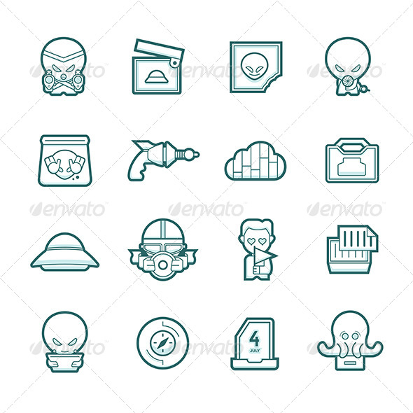 Science Fiction Icons Set - Conceptual Vectors