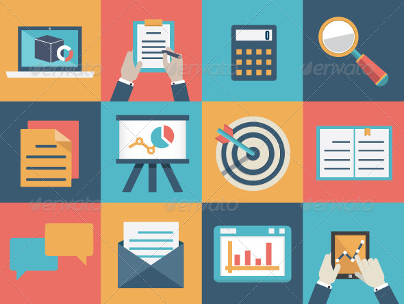 Vector Concept of Analysis and Market Research - Services Commercial / Shopping