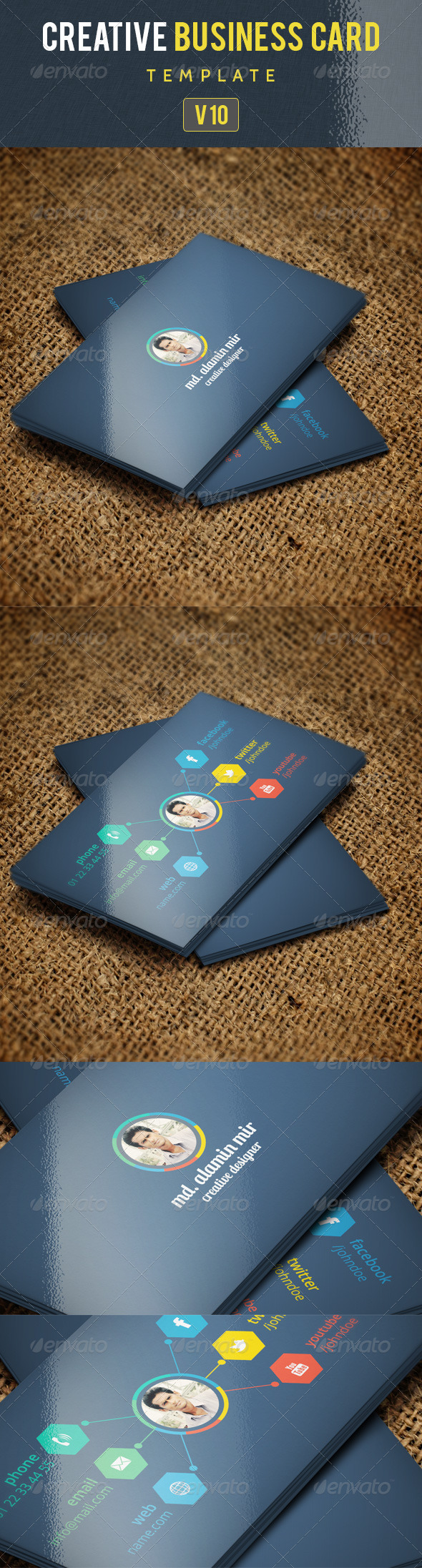 Creative Business Card V-10 - Creative Business Cards
