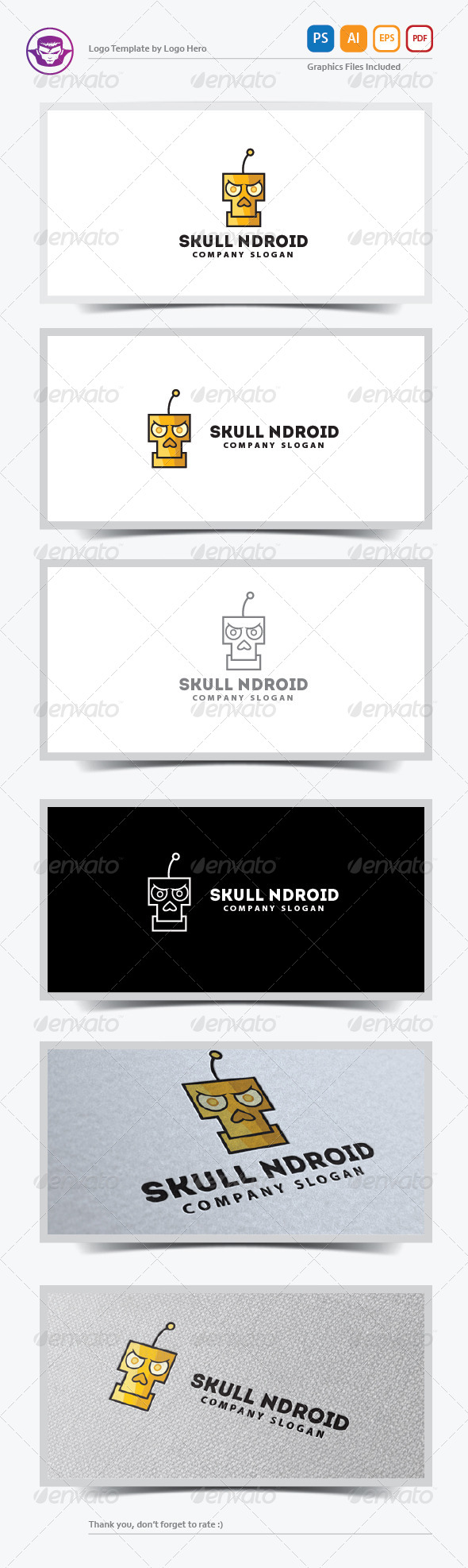 Skull Ndroid Logo Template - Humans Logo Templates