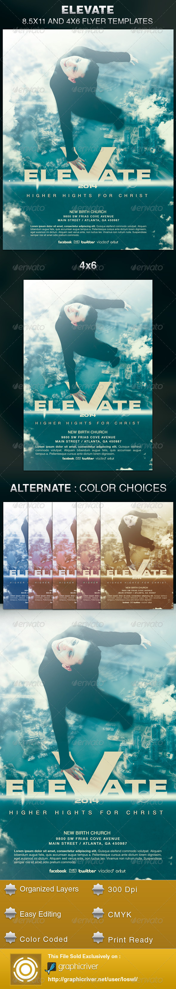 Elevate Church Flyer Template - Church Flyers