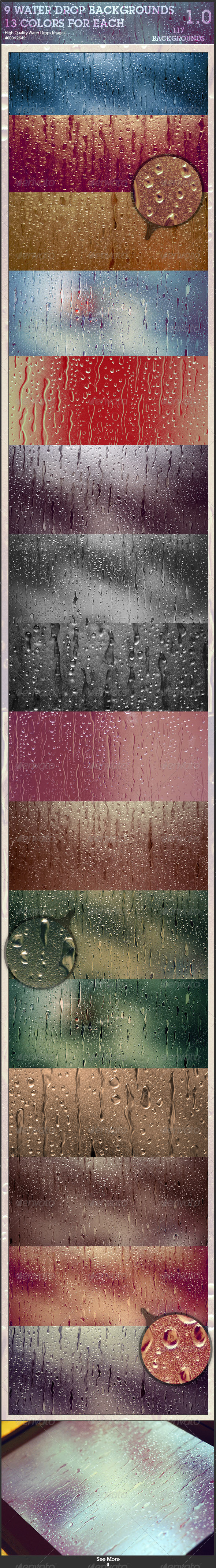 117 Water Drops Backgrounds 1.0 - Nature Backgrounds