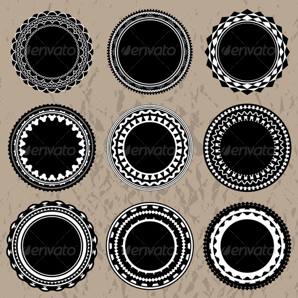 Vector Ornate Vintage Badges and Labels - Borders Decorative