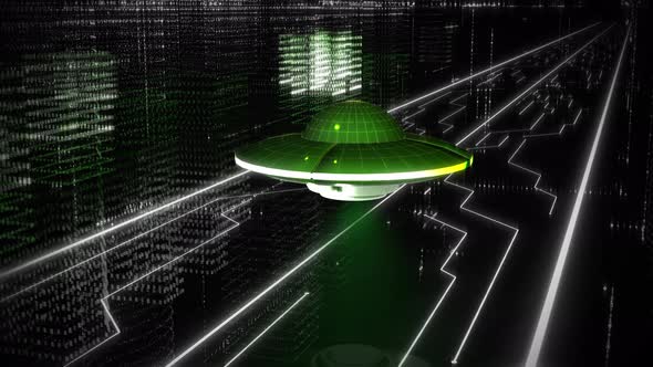 An animation of the Unidentified flying object passing through the matrix alt