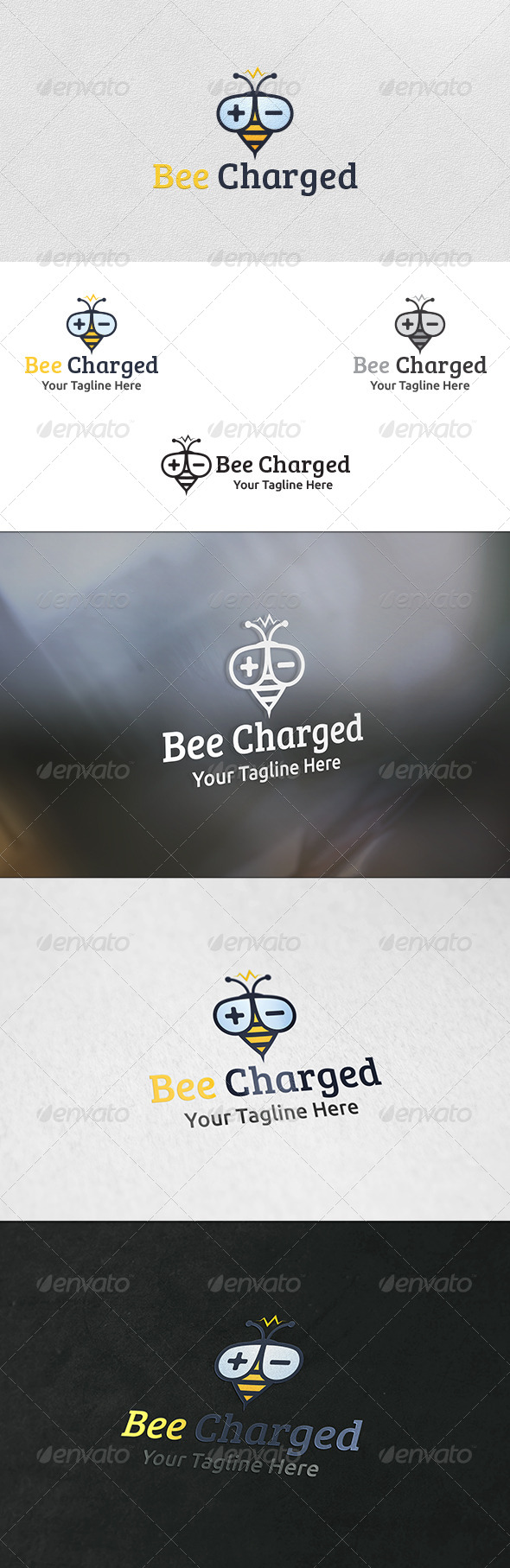 Bee Charged - Logo Template - Animals Logo Templates