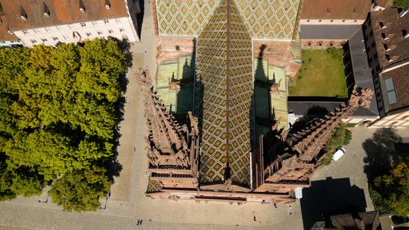 Basel Cathedral From Above  the Minster in the City of Basel Switzerland alt