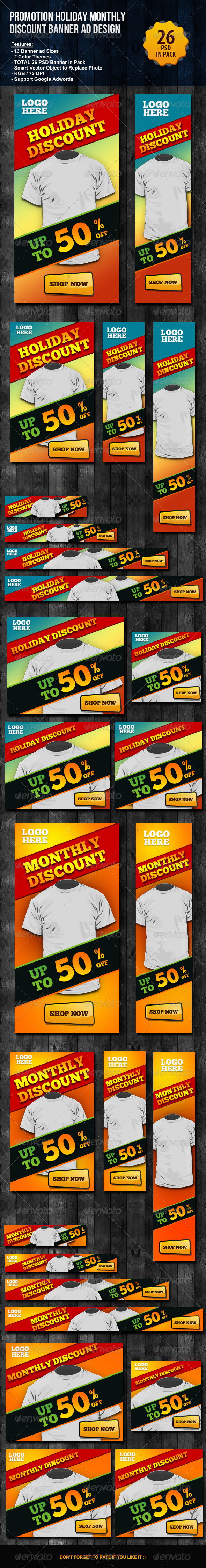 Promotion Holiday Monthly Discount Banner ad - Banners & Ads Web Elements