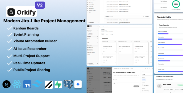 Orkify – AI Modern Project Management SaaS | Jira-Like App with Kanban, Sprints & Supabase (Next.js)