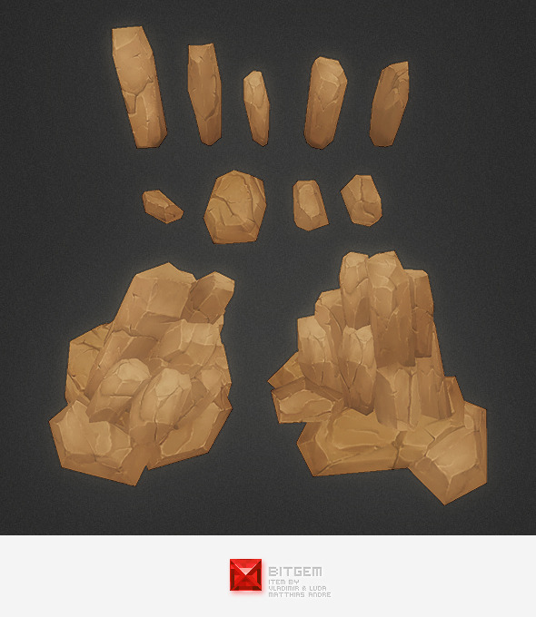 Low Poly Rock - 3Docean 6132721