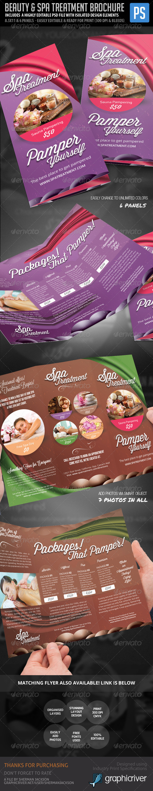 Beauty & Spa Treatment Trifold Brochure - Corporate Brochures