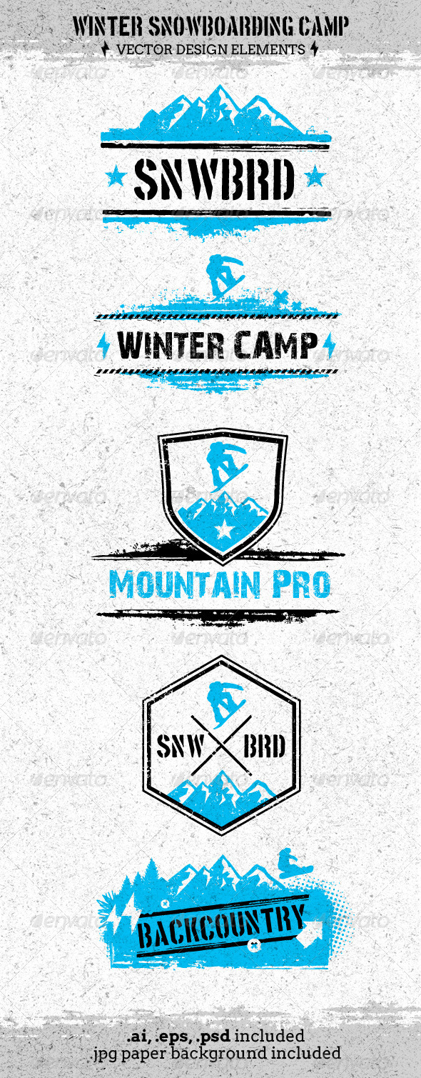 Winter Extreme Snowboarding Camp Vector - Sports/Activity Conceptual