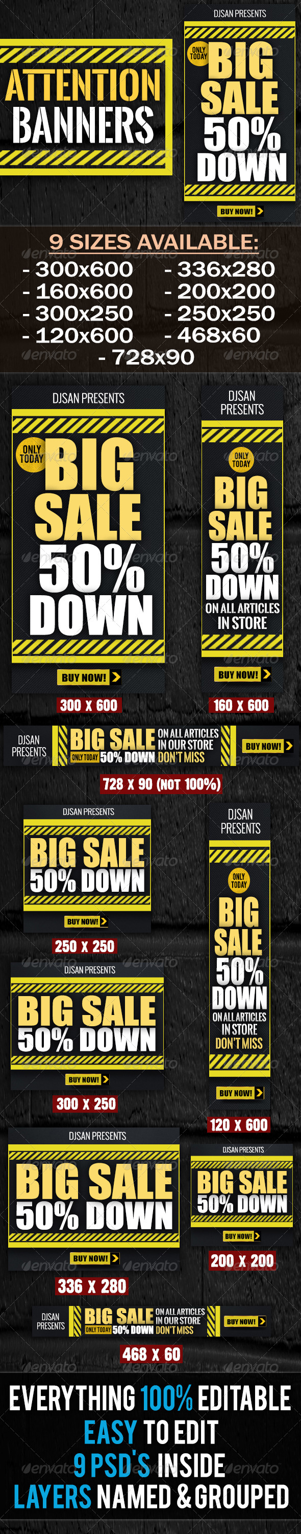 Attention Banners - Banners & Ads Web Elements