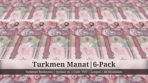 Turkmen Manat | Turkmenistan Currency - 6 Pack | 4K Resolution | Looped alt