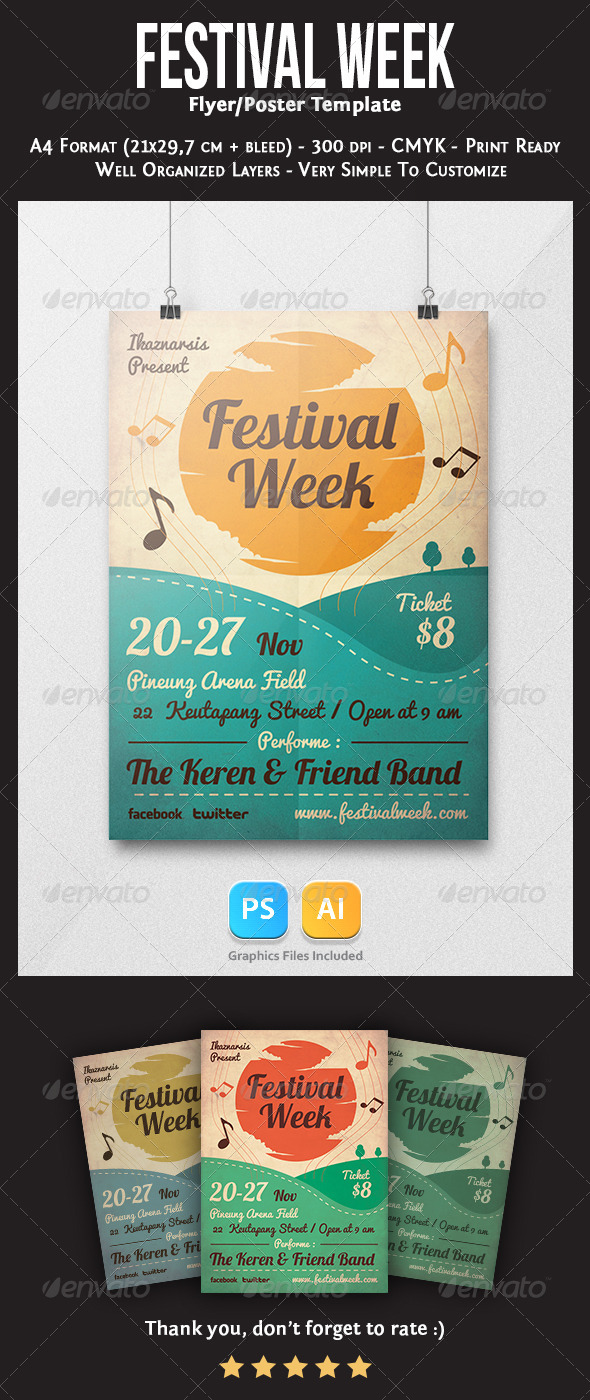 Festival Week Flyer Template - Concerts Events