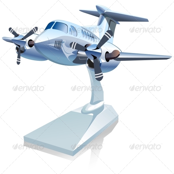 Vector Cartoon Airplane - Man-made Objects Objects