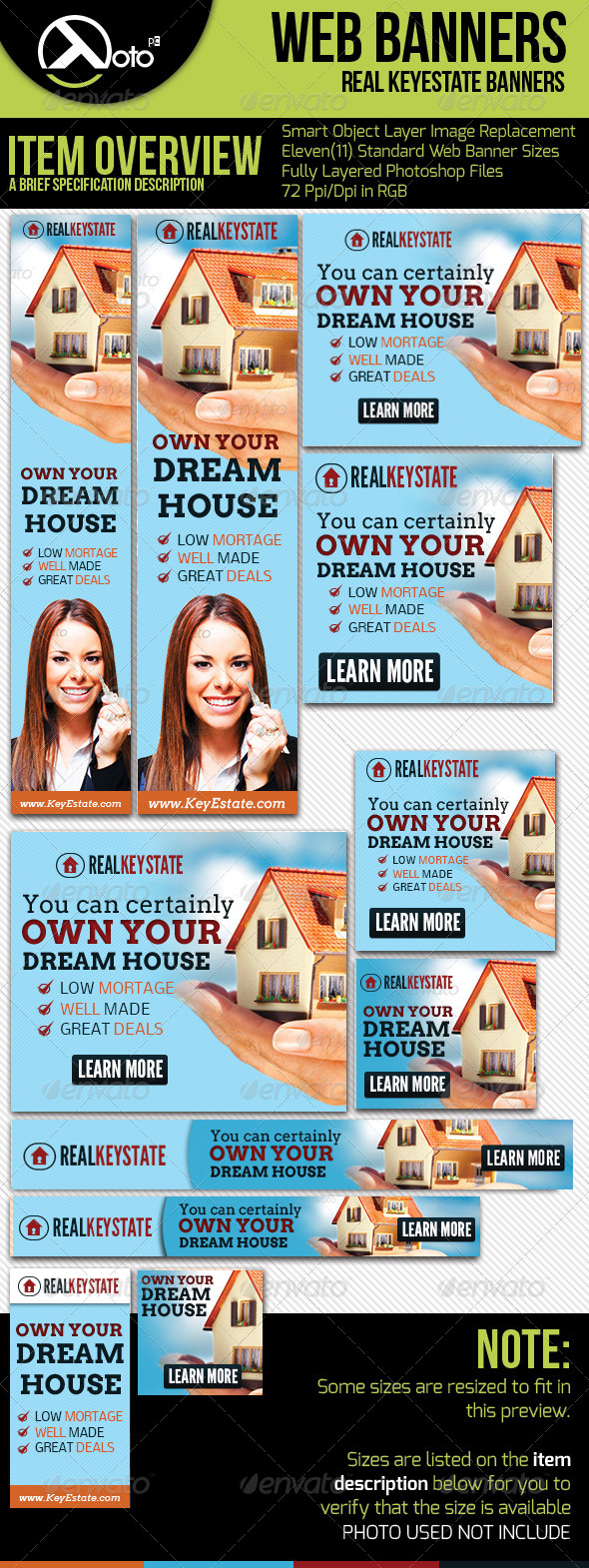Real Key Estate House Sales Web Banner - Banners & Ads Web Elements