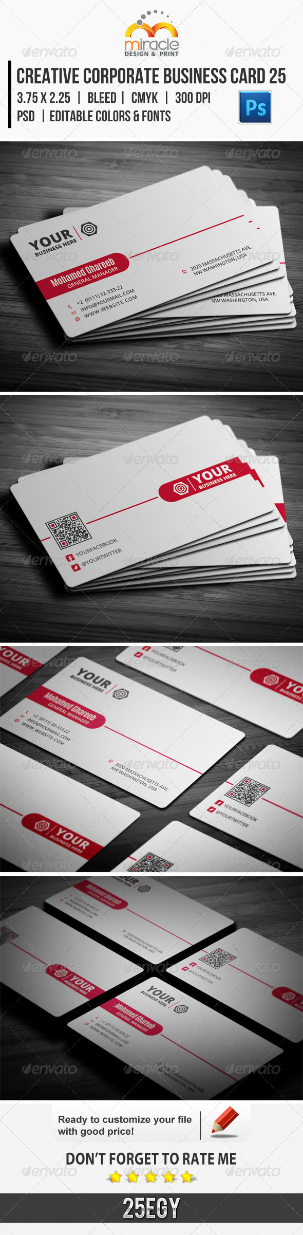 Creative Corporate Business Card 25 - Business Cards Print Templates