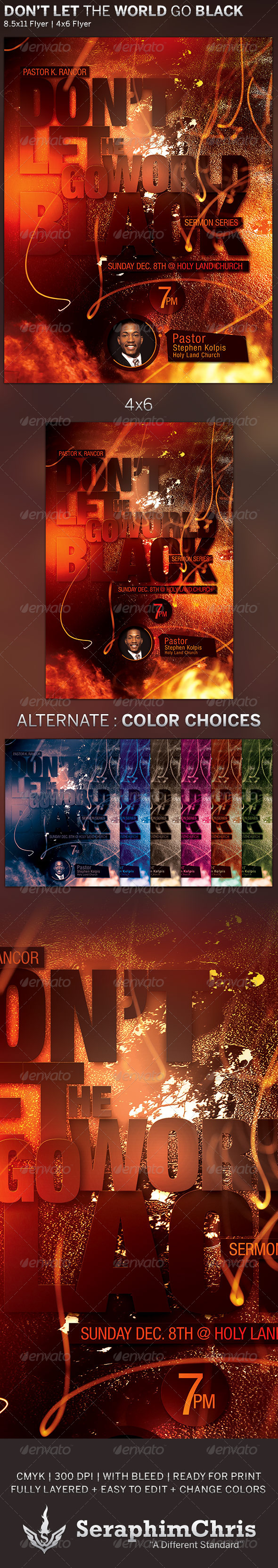 Don't Let the World Go Black: Flyer Template - Church Flyers