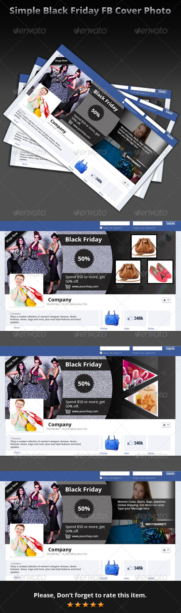 Simple Black Friday FB Cover Photo - Facebook Timeline Covers Social Media