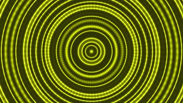 Abstract Yellow Circle Waves Loop Background