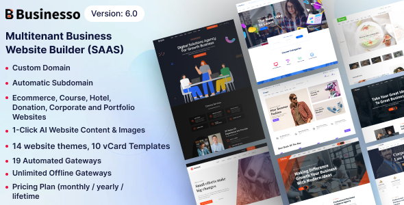 Businesso - Multitenant Website Builder SAAS (AI Powered)