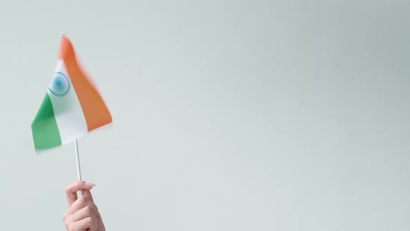 India Flag National Symbol Hand Waving Tricolor alt