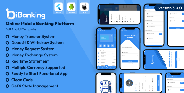 iBanking - Online Mobile Banking Platform Flutter App